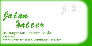 jolan halter business card